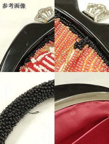 平和屋着物●和装小物 和装バッグ ハンドバッグ ビーズバッグ 花柄 逸品 AABK5498ay