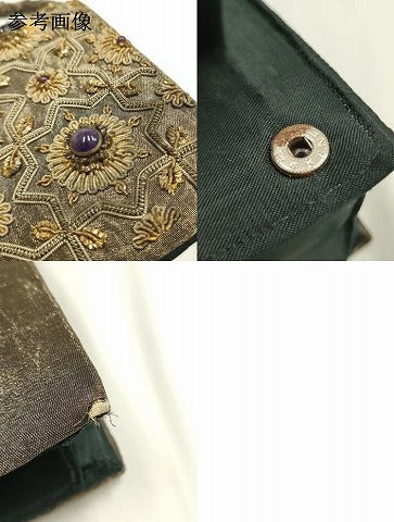 平和屋着物●和装小物 和装バッグ ハンドバッグ インド ザリ刺繍 アメジスト 天然石 逸品 AABK5581ay