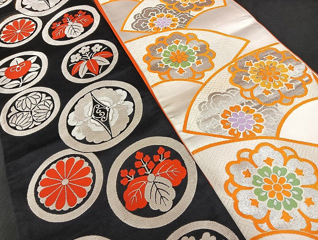 平和屋本店■子供帯 まとめて 35点 鶴 孔雀 向かい蝶 松竹梅 花柄 手描き 金彩 金銀糸 証紙付き など 着用可能多数 未使用品あり mmm1304