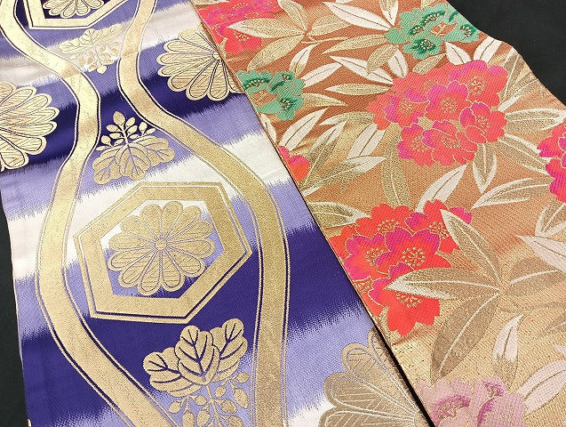 平和屋本店■子供帯 まとめて 35点 鶴 孔雀 向かい蝶 松竹梅 花柄 手描き 金彩 金銀糸 証紙付き など 着用可能多数 未使用品あり mmm1304