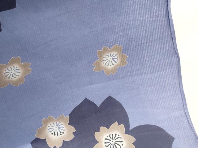 平和屋着物*夏物 浴衣 反物 着尺 注染 舞桜文 クインサイズ 綿 逸品 未使用 DABH8461zy