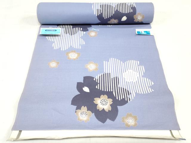 平和屋着物*夏物 浴衣 反物 着尺 注染 舞桜文 クインサイズ 綿 逸品 未使用 DABH8461zy