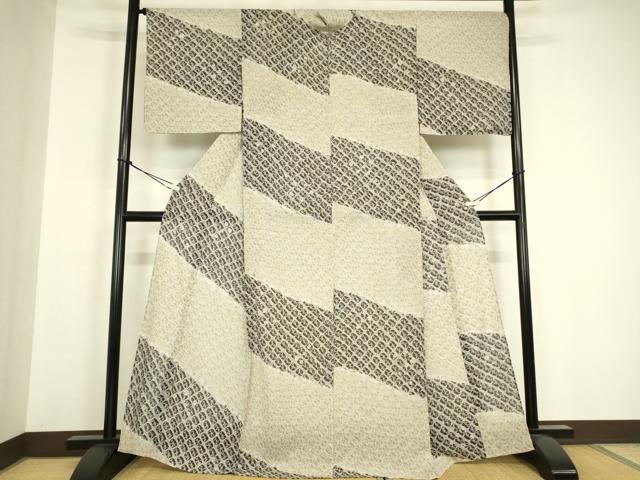 平和屋着物▽上質な小紋 単衣 蜘蛛絞り 正絹 逸品 DABH6554az