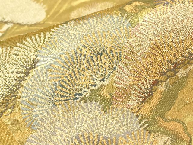 平和屋着物▼六通柄袋帯 光悦垣老松文 金糸 正絹 逸品 DABH6525az