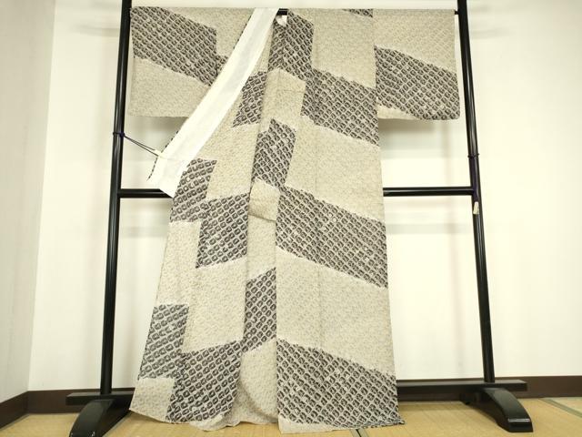 平和屋着物▽上質な小紋 単衣 蜘蛛絞り 正絹 逸品 DABH6554az