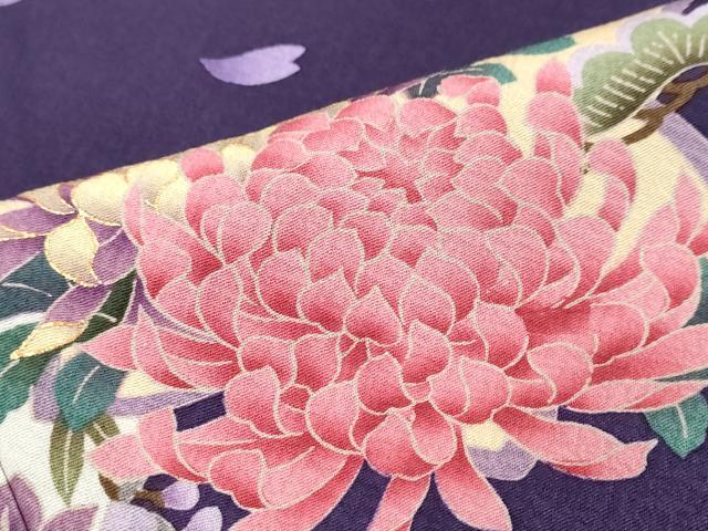平和屋着物●豪華振袖 草花文 暈し染め 金彩 正絹 逸品 DABI2415ud