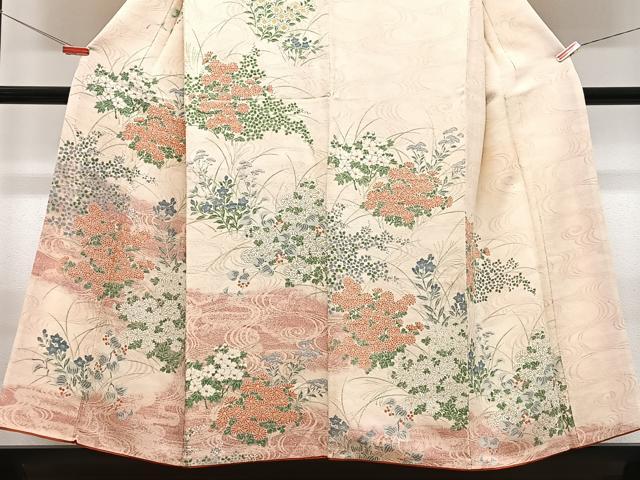 平和屋着物■訪問着 流水草花文 正絹 逸品 CABJ8120xe