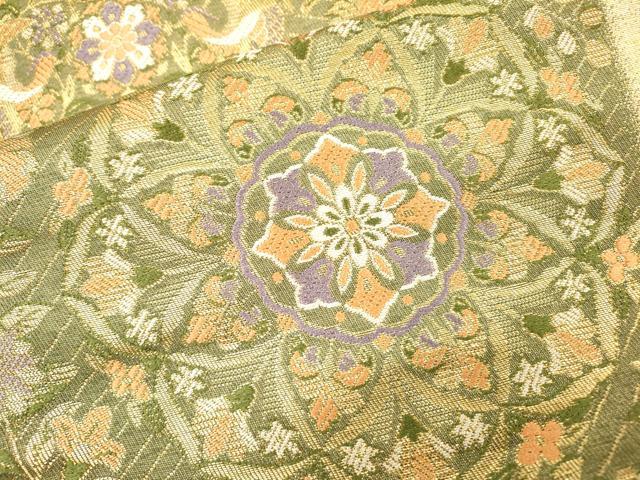 平和屋着物▼六通柄袋帯 正倉院向かい鳥花文 金糸 DABH7517fe