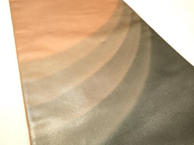 平和屋着物▼染色作家 斉藤三才 太鼓柄袋帯 霞文 銀糸 正絹 逸品 DABH7679fe