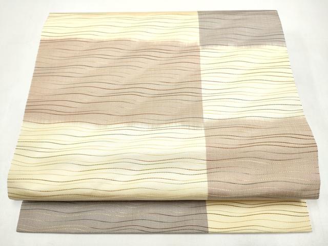 平和屋着物●本場筑前博多織 つけ帯 よろけ縞 正絹 逸品 CABJ8680hy