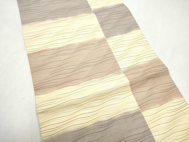 平和屋着物●本場筑前博多織 つけ帯 よろけ縞 正絹 逸品 CABJ8680hy