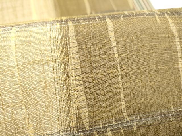 平和屋着物●両面 全通柄袋帯 竜巻絞り 紬地 横段文 正絹 逸品 CABJ8694hy