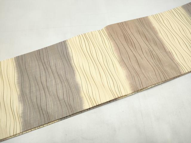 平和屋着物●本場筑前博多織 つけ帯 よろけ縞 正絹 逸品 CABJ8680hy