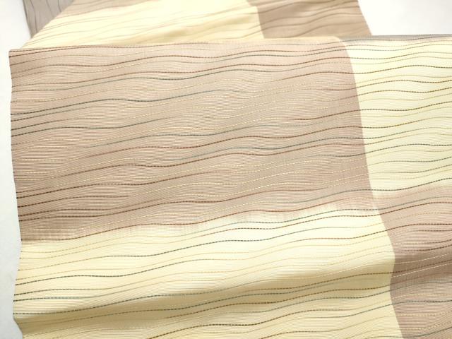 平和屋着物●本場筑前博多織 つけ帯 よろけ縞 正絹 逸品 CABJ8680hy