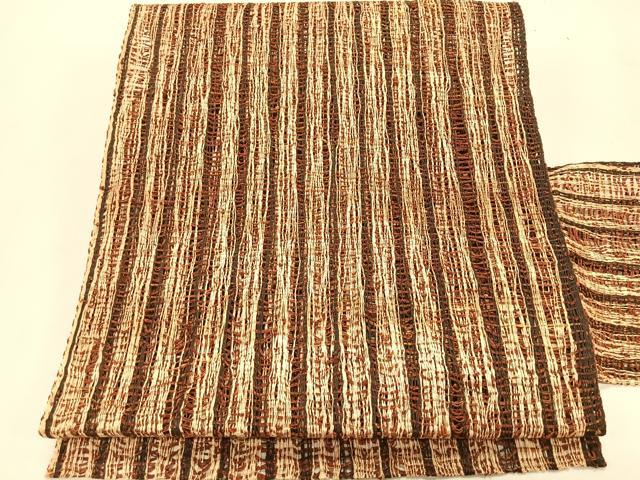 平和屋着物*夏物 八寸名古屋帯 間道 正絹 逸品 CABK1351fb