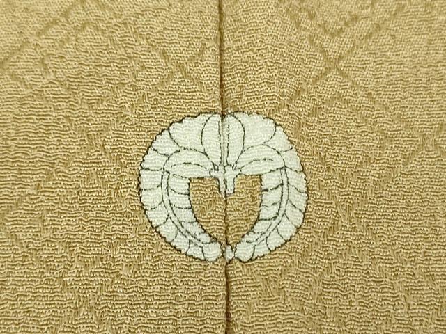 平和屋着物●上質な色無地 菱地紋 桑染色 正絹 逸品 DABH9864ps