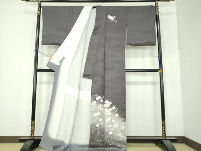 平和屋着物●訪問着 総刺繍 枝垂れ桜 暈し染め 金糸 正絹 逸品 DABH9891ps