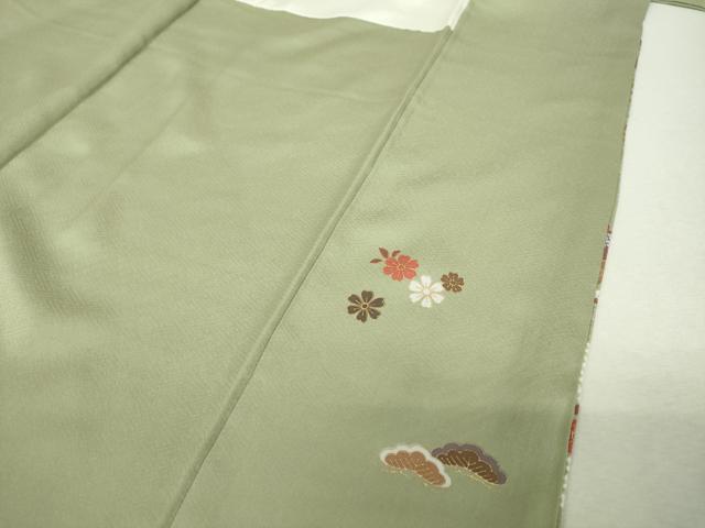 平和屋着物●訪問着 駒刺繍 絞り 雪輪花文 金彩 正絹 逸品 DABH9892ps