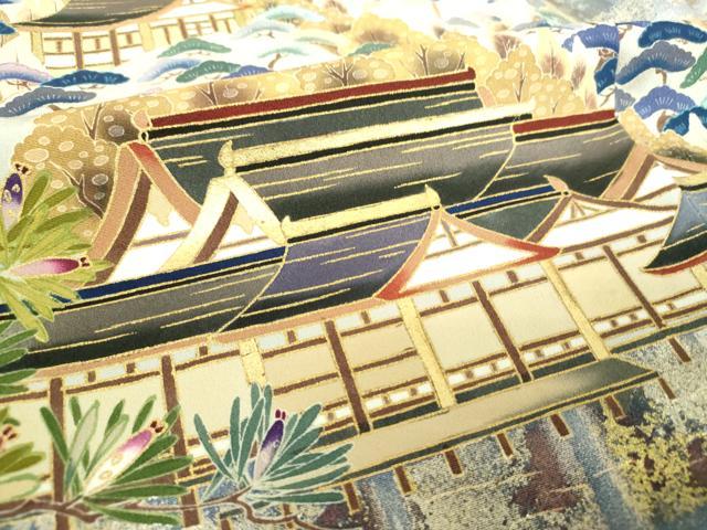 平和屋着物●金彩友禅作家 金彩の魔術師 堀省平 金煌織 黒留袖 加賀絵巻 暈し染め 金彩 正絹 逸品 DABH9890ps