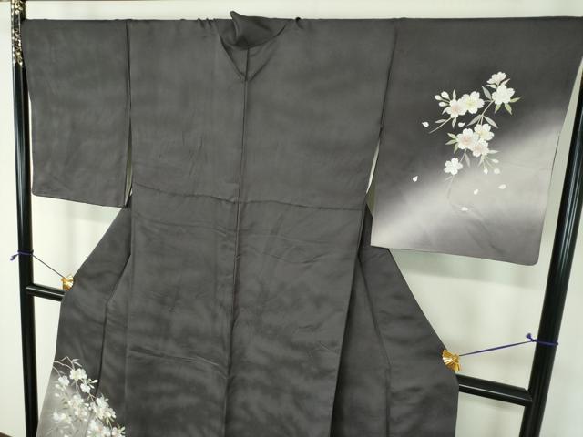 平和屋着物●訪問着 総刺繍 枝垂れ桜 暈し染め 金糸 正絹 逸品 DABH9891ps