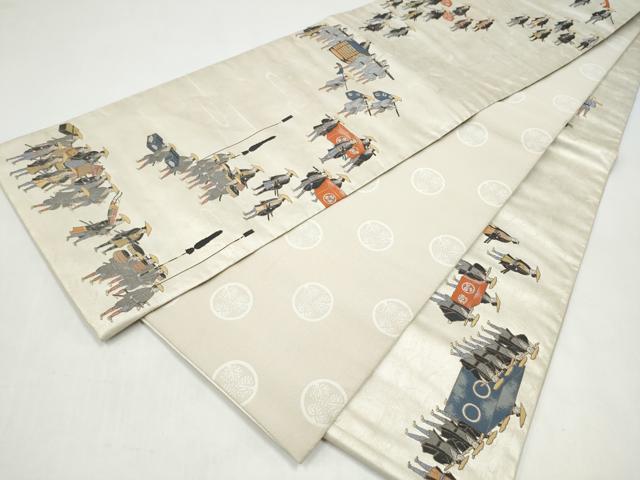 平和屋着物●全通全景柄袋帯 福君江戸下向図 金糸 正絹 逸品 CABK5653hy