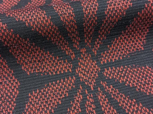 平和屋着物■上質な紬 麻の葉文様 正絹 逸品 BAAX9667yc