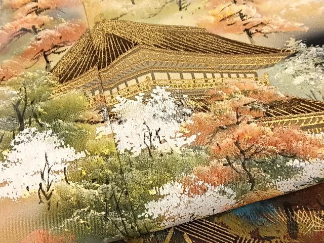 平和屋着物■豪華黒留袖 作家物 手描き 風景樹林文 金彩 正絹 逸品 BAAX9656yc
