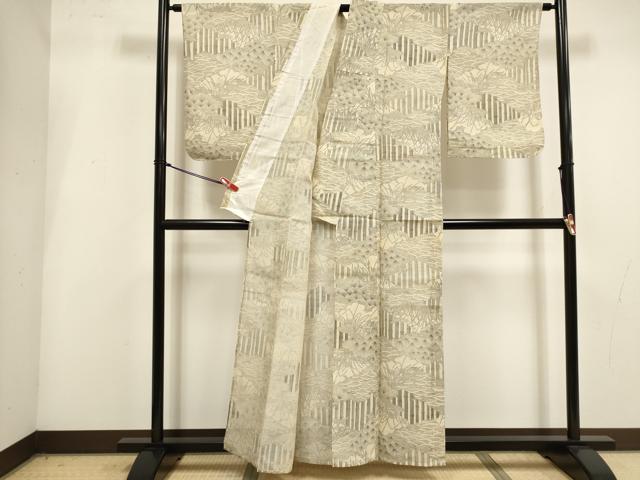 平和屋着物∴夏物 綿紅梅 浴衣 注染 手縫い 雲取り花文 綿 逸品 DABI3435cd