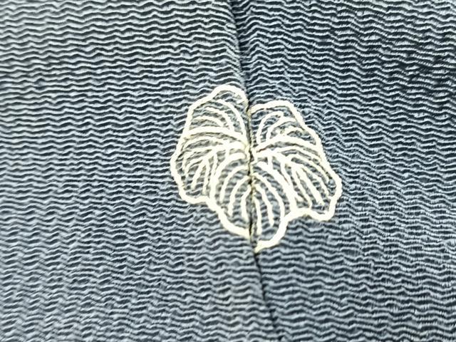 平和屋着物●訪問着 刺繍 休み鳥草葉文 金彩 鬼しぼ縮緬 正絹 逸品 BAAX9778yc