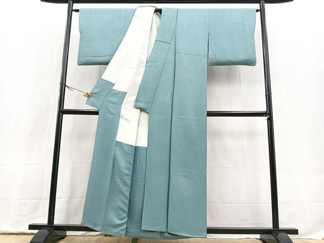 平和屋着物■上質な色無地 草花地紋 湊鼠色 正絹 逸品 BAAX9808yc
