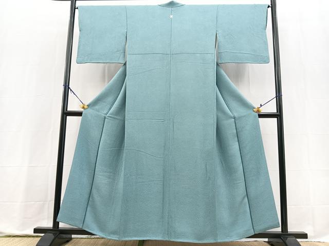 平和屋着物■上質な色無地 草花地紋 湊鼠色 正絹 逸品 BAAX9808yc