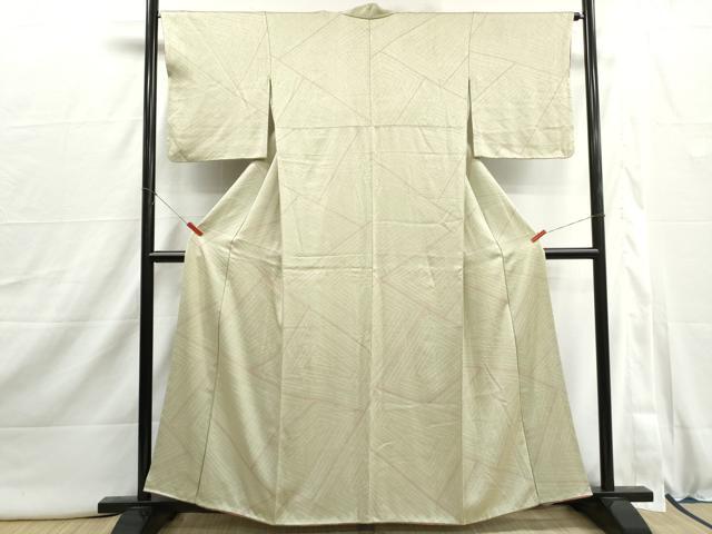 平和屋着物■上質な小紋 絞り 幾何学文 正絹 逸品 DABI1910qa