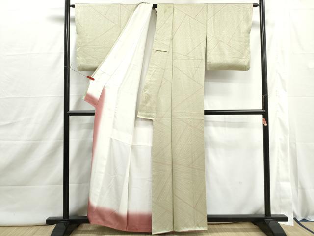 平和屋着物■上質な小紋 絞り 幾何学文 正絹 逸品 DABI1910qa