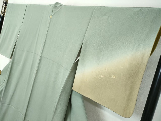 平和屋着物●訪問着 総刺繍 花籠文 暈し染め 金彩 正絹 逸品 DABI2494ud
