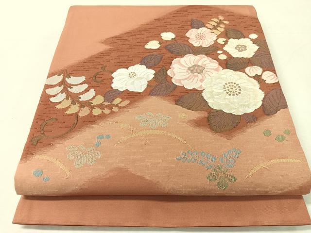 平和屋着物●太鼓柄袋帯 辻が花 銀糸 正絹 逸品 CABK4581vp