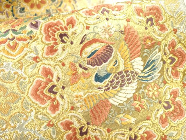 平和屋本店▼西陣 富田由起子謹製 六通柄袋帯 唐織 名宝正倉院 本金箔斜子綴 証紙付き 正絹 逸品 未使用 DABH7879fe