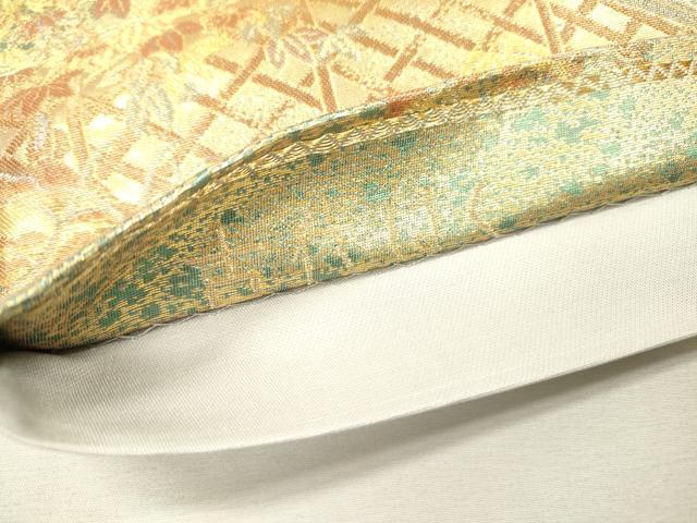 平和屋着物▼六通柄袋帯 金閣寺 古代はく 金糸 正絹 逸品 未使用 DABH7880fe