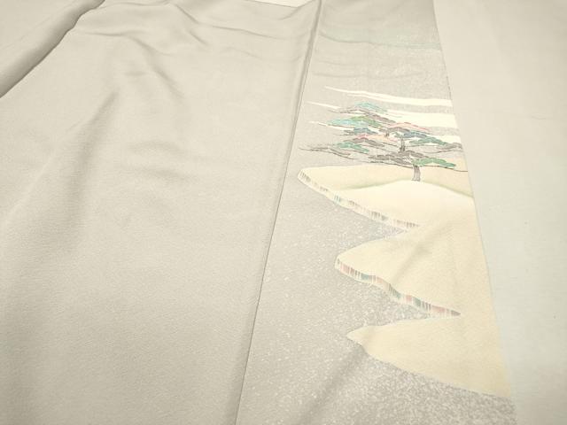 平和屋着物●訪問着 作家物 渡り橋風景文 暈し染 金彩 正絹 逸品 DABH7919fe