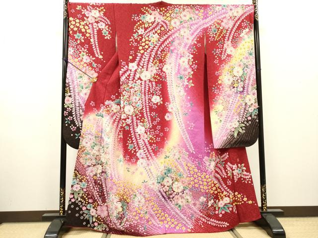 平和屋着物●豪華振袖 小寺義一 絞り 辻が花 暈し染 金彩 京都きもの友禅扱い 正絹 逸品 DABH7917fe