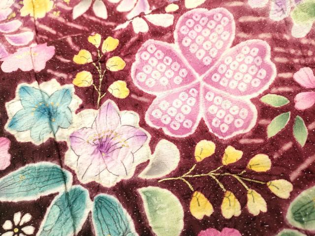平和屋着物●豪華振袖 小寺義一 絞り 辻が花 暈し染 金彩 京都きもの友禅扱い 正絹 逸品 DABH7917fe