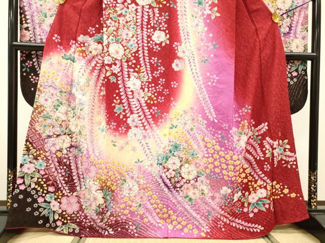 平和屋着物●豪華振袖 小寺義一 絞り 辻が花 暈し染 金彩 京都きもの友禅扱い 正絹 逸品 DABH7917fe