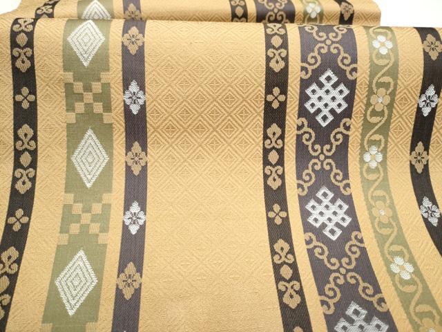 平和屋着物●九寸名古屋帯 花間道 正絹 逸品 CABK5687hy