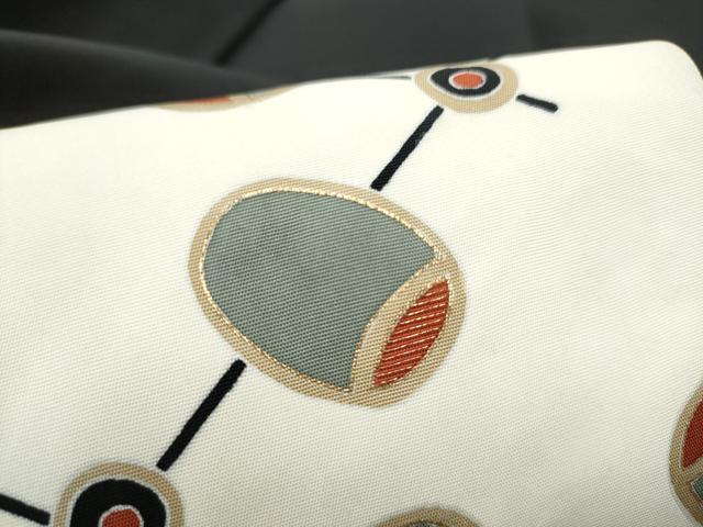 平和屋着物●塩瀬 九寸名古屋帯 刺繍 幾何学文様 黒地 金彩 正絹 逸品 CABK5694hy