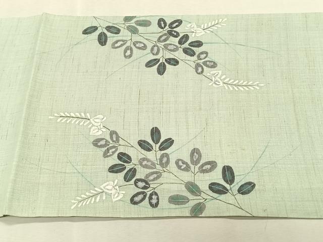 平和屋着物*夏物 九寸開き名古屋帯 作家物 手描き 籬萩文 麻 逸品 CABK1409fb