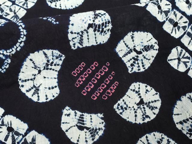 平和屋着物∴夏物 浴衣 有松鳴海絞り 幾何学花文 綿 逸品 DABI8524cd