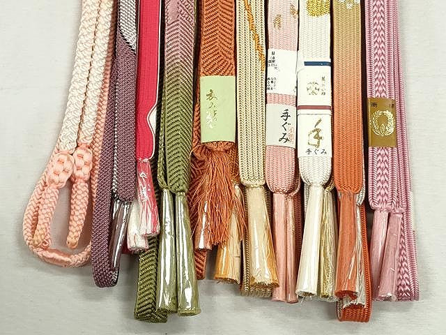 平和屋着物●和装小物 帯締め10本セット 高麗組 笹浪組 礼装用 金糸 逸品 未使用 CABK4820qe