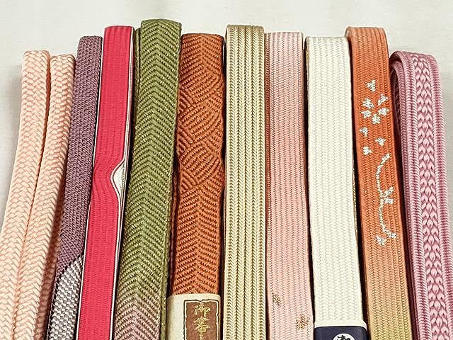 平和屋着物●和装小物 帯締め10本セット 高麗組 笹浪組 礼装用 金糸 逸品 未使用 CABK4820qe