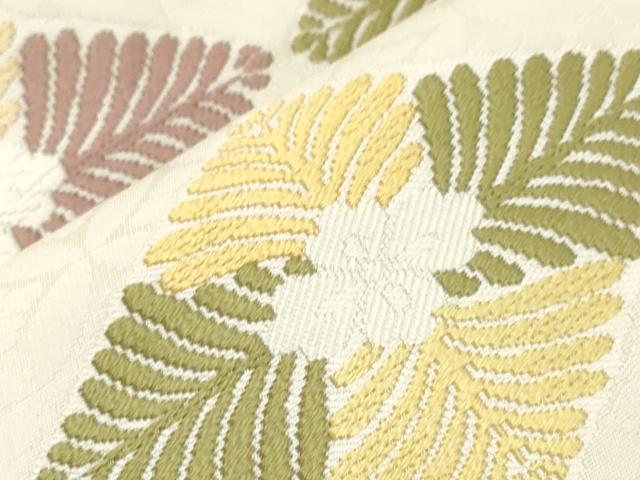 平和屋着物●つけ帯 唐織 作家物 菱文 正絹 逸品 CABJ9424dy