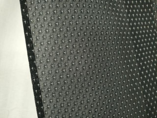 平和屋着物*夏物 お召 紗 十字絣文様 黒地 正絹 逸品 CABK0861ou