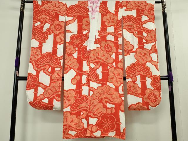 平和屋本店●極上 創業460年・千總 振袖・長襦袢(袷・半衿刺繍) 駒刺繍 立波吉祥花舟文 黒地 逸品 DZAB3420kh6